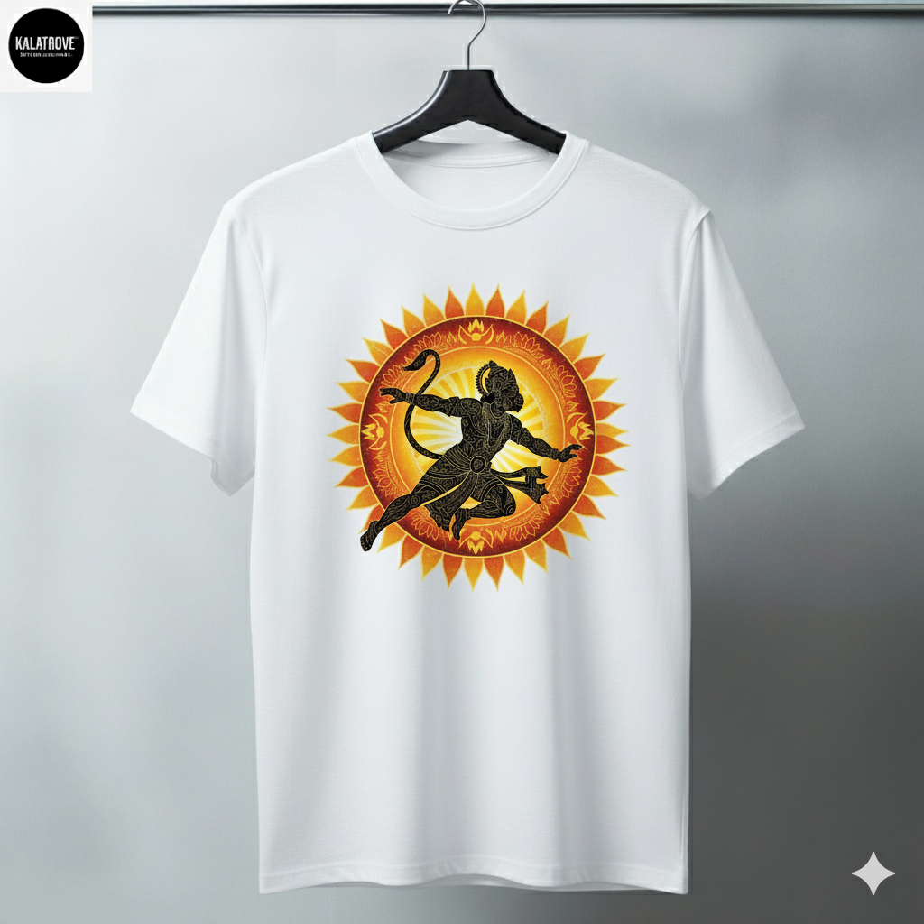 Lord Hanuman Warrior T-Shirt – Spiritual Devotional Graphic Tee