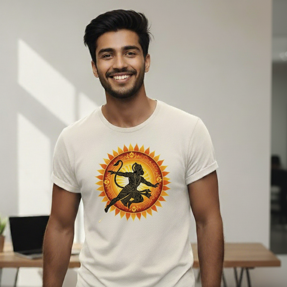 Lord Hanuman Warrior T-Shirt – Spiritual Devotional Graphic Tee