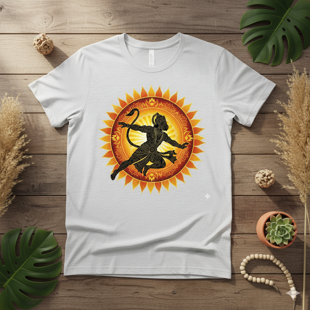 Lord Hanuman Warrior T-Shirt – Spiritual Devotional Graphic Tee