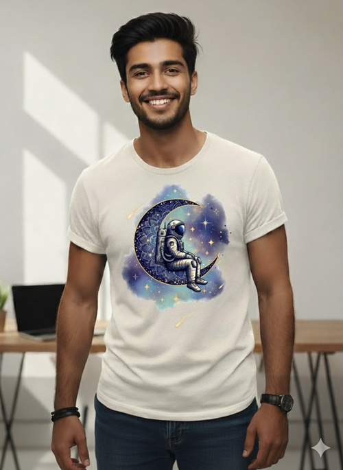 Astronaut on Moon T-Shirt – Cosmic Drifter Graphic Tee