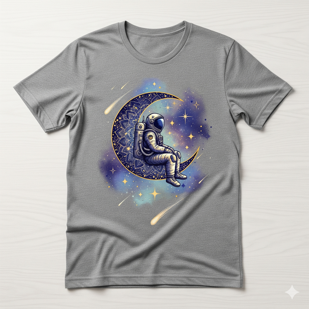 Astronaut on Moon T-Shirt – Cosmic Drifter Graphic Tee