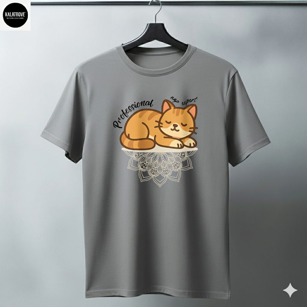 Professional Nap Expert Cat T-Shirt – Cute Graphic Tee for Cat Lovers