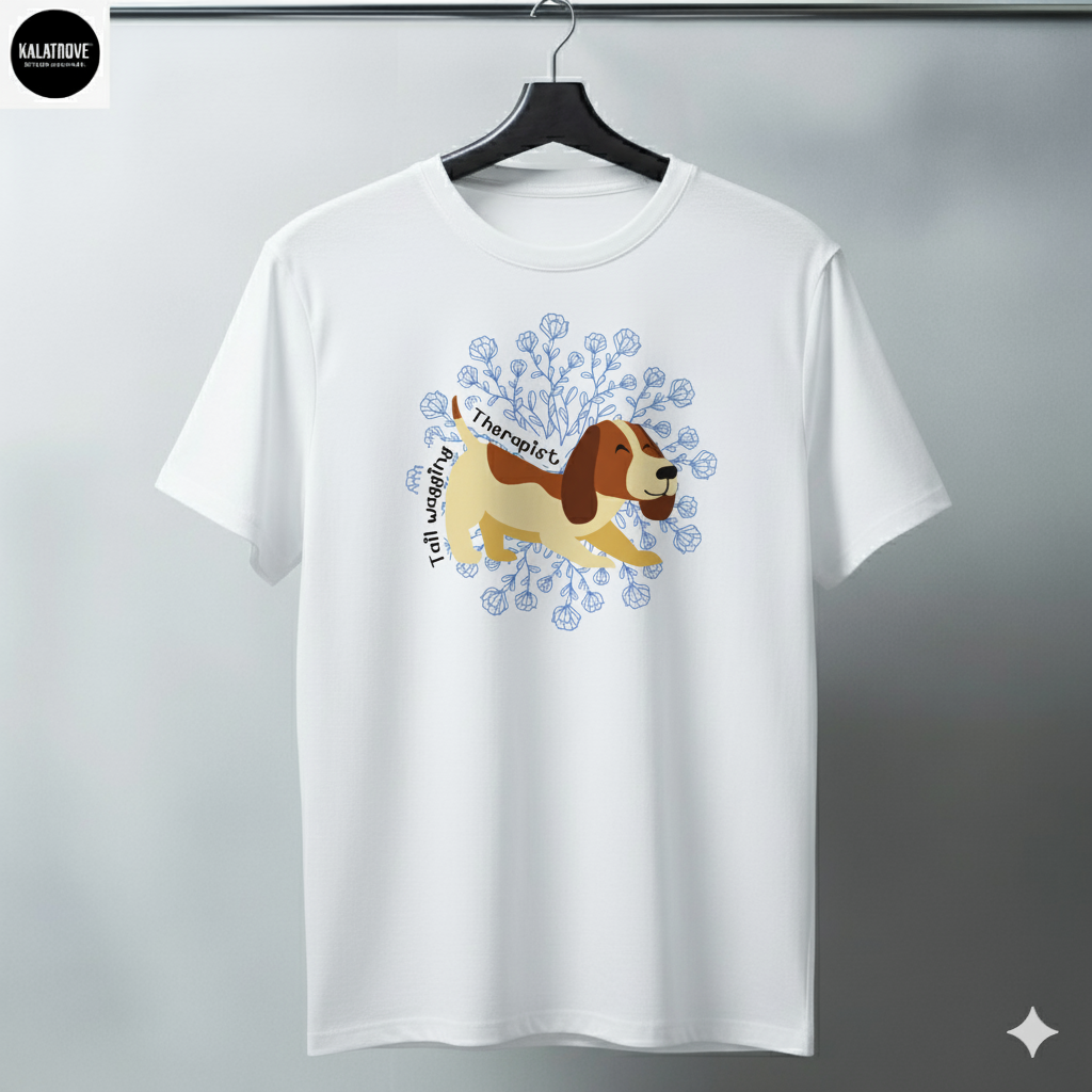 Tail-Wagging Therapist Dog T-Shirt – Cute Pet Lover Graphic Tee