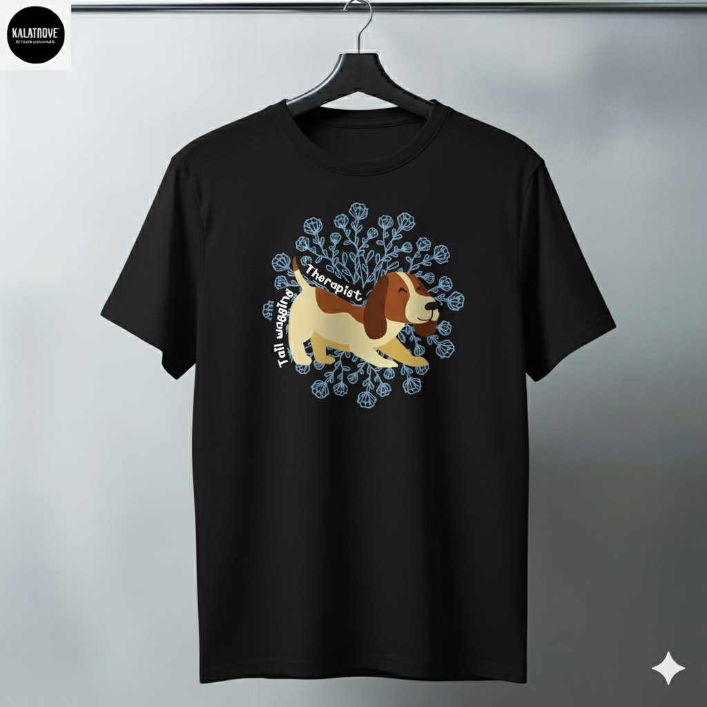 Tail-Wagging Therapist Dog T-Shirt – Cute Pet Lover Graphic Tee