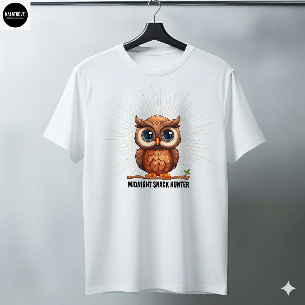 Midnight Snack Hunter Owl T-Shirt – Funny Nocturnal Graphic Tee