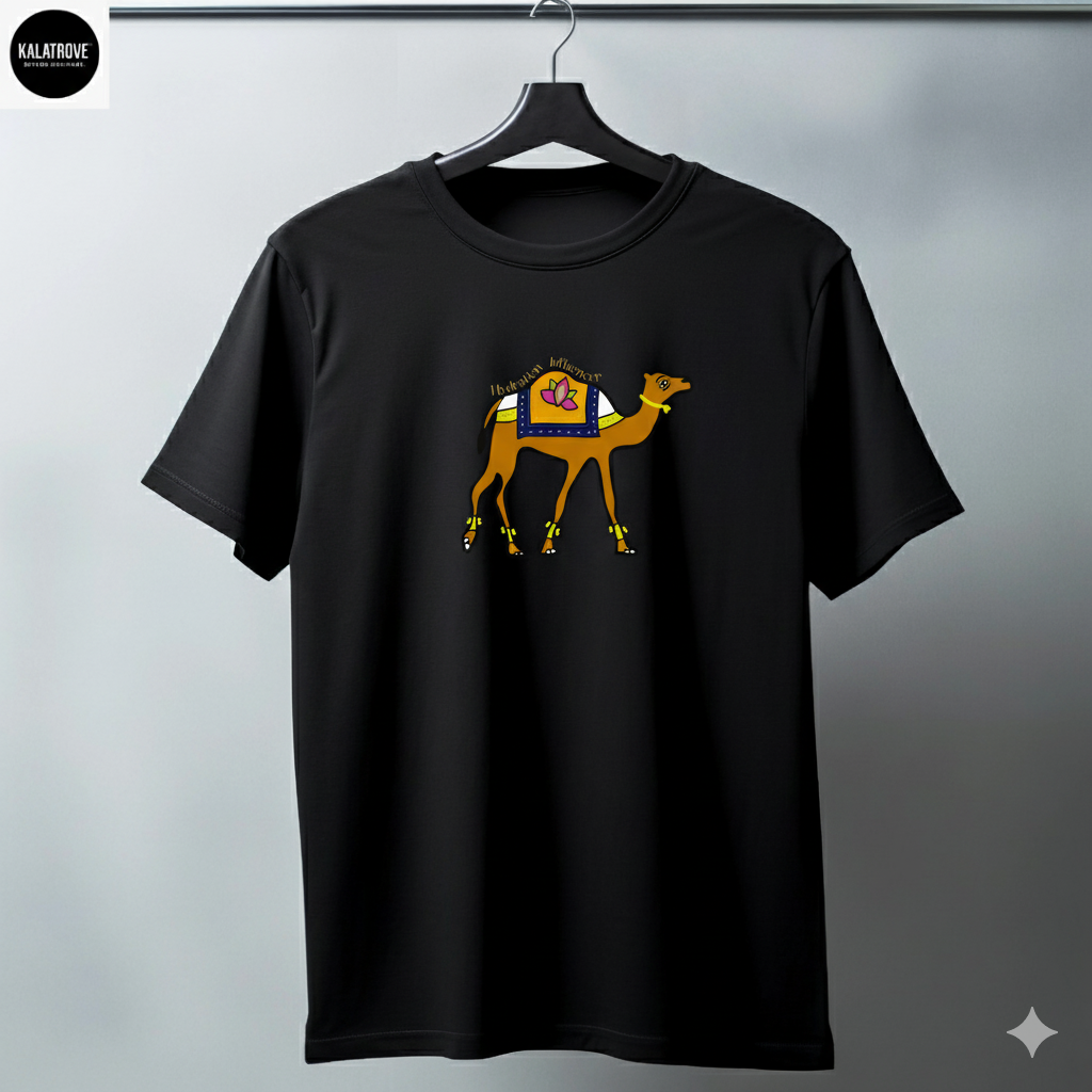 Rajasthani Camel Art T-Shirt – Traditional Folk Graphic Tee