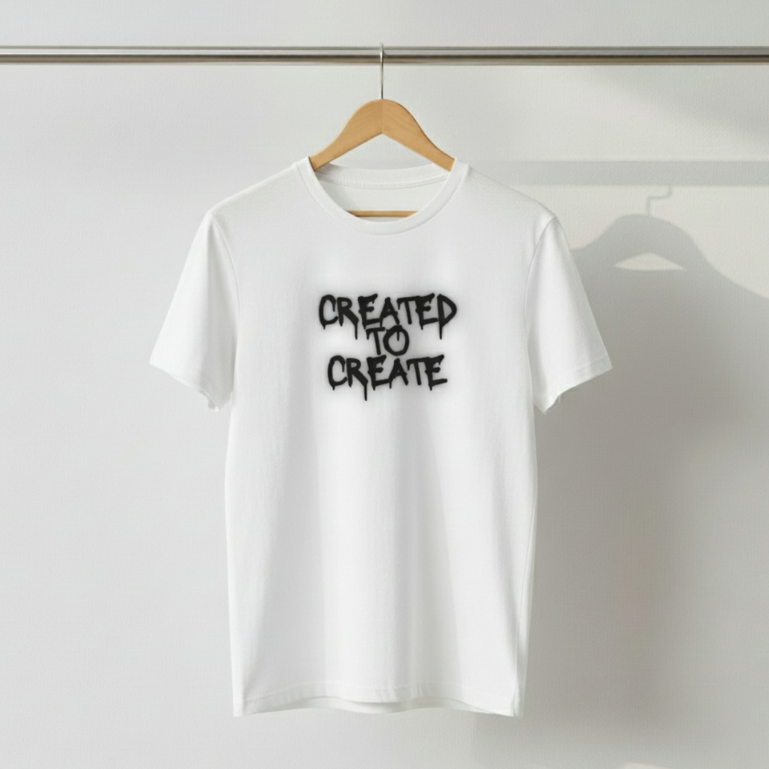 Created to Create T-Shirt – Minimal Streetwear for Artists & Creators