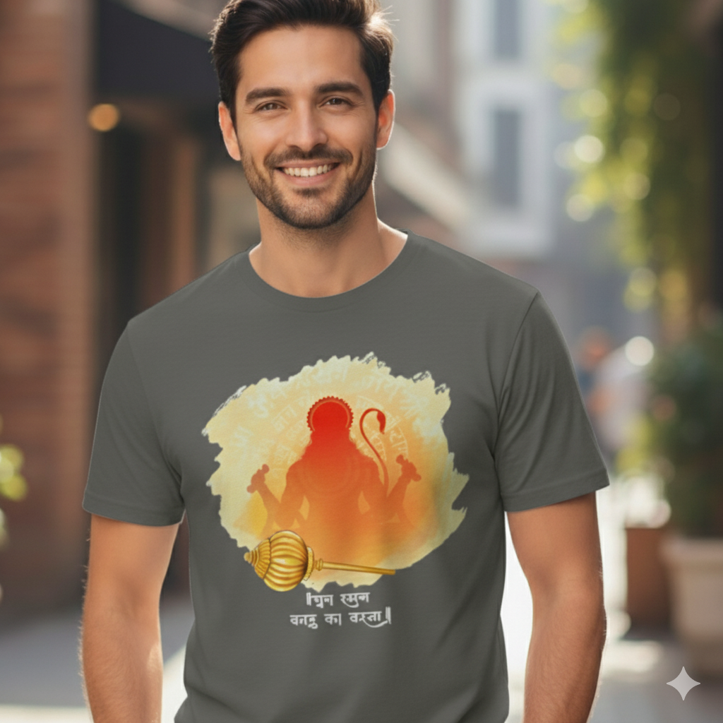 Bajrangbali Hanuman T-Shirt – Jai Shree Ram Spiritual Graphic Tee