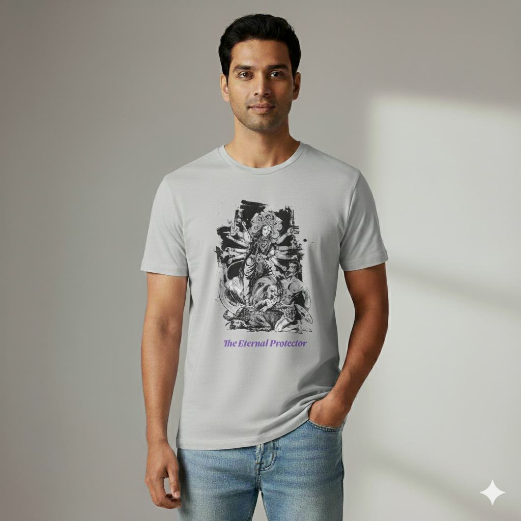 The Eternal Protector T-Shirt – Goddess Durga Spiritual Graphic Tee