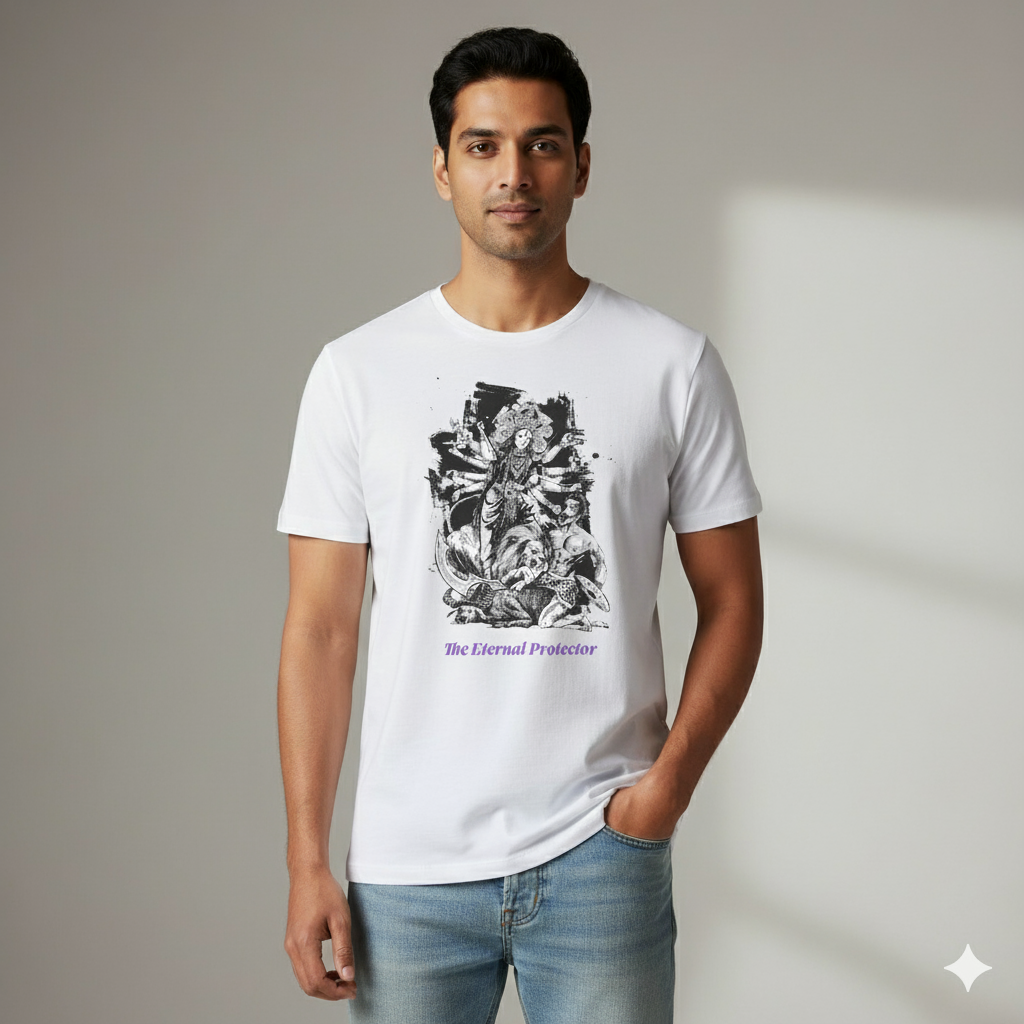 The Eternal Protector T-Shirt – Goddess Durga Spiritual Graphic Tee