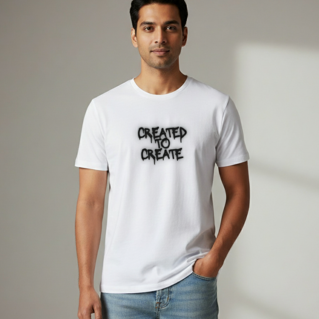 Created to Create T-Shirt – Minimal Streetwear for Artists & Creators