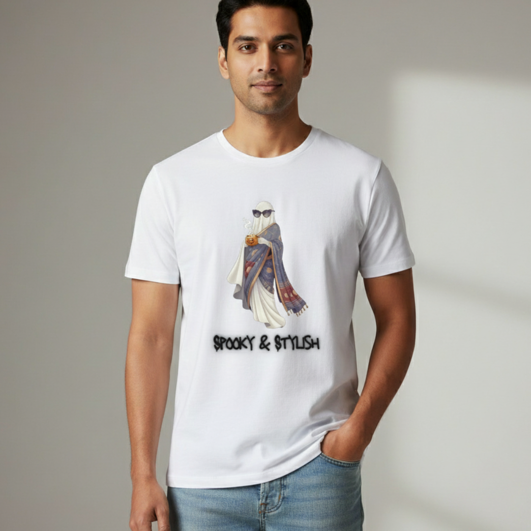 Spooky & Stylish T-Shirt – Trendy Ghost Halloween Graphic Tee