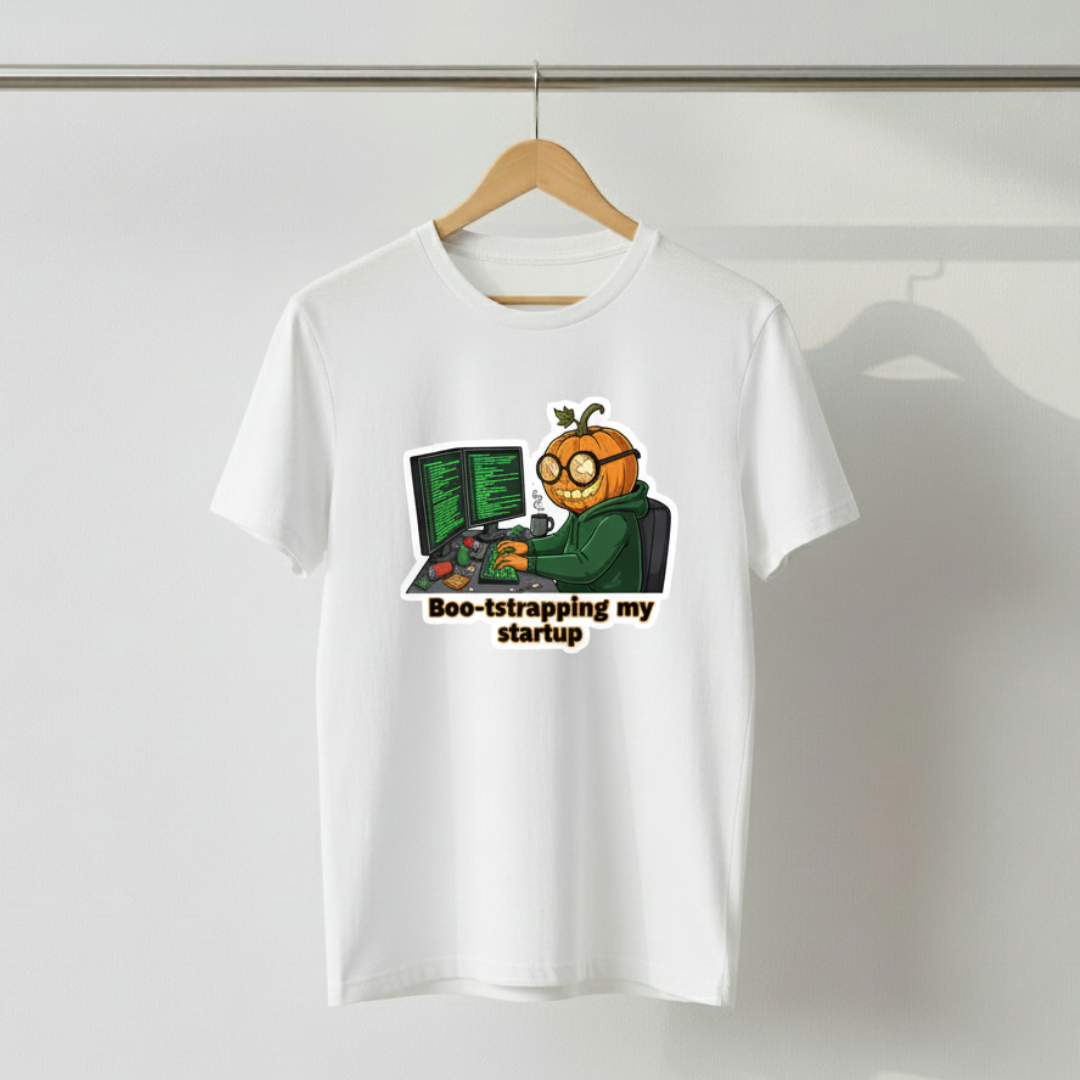 Boo-tstrapping My Startup T-Shirt – Funny Halloween Coder Graphic Tee