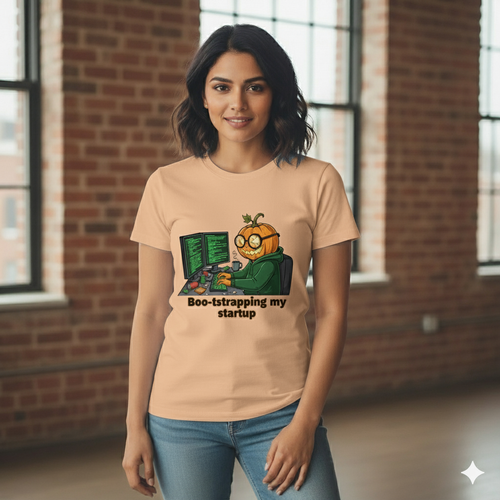 Boo-tstrapping My Startup T-Shirt – Funny Halloween Coder Graphic Tee