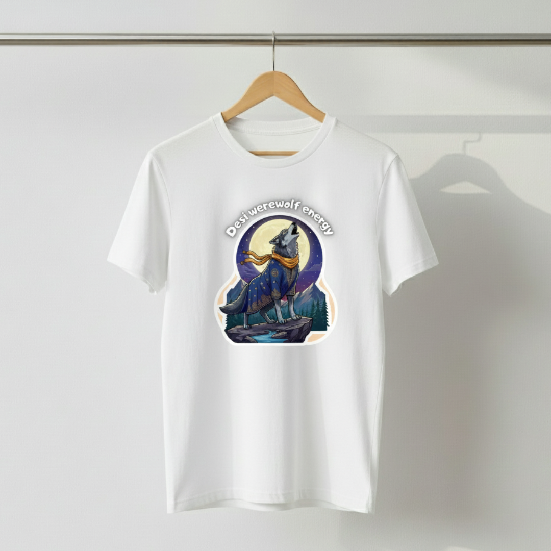 Desi Werewolf Energy T-Shirt – Funny Indian Twist Halloween Tee