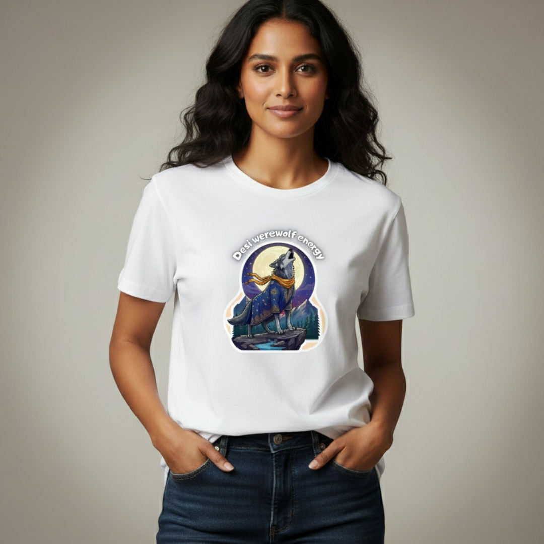 Desi Werewolf Energy T-Shirt – Funny Indian Twist Halloween Tee