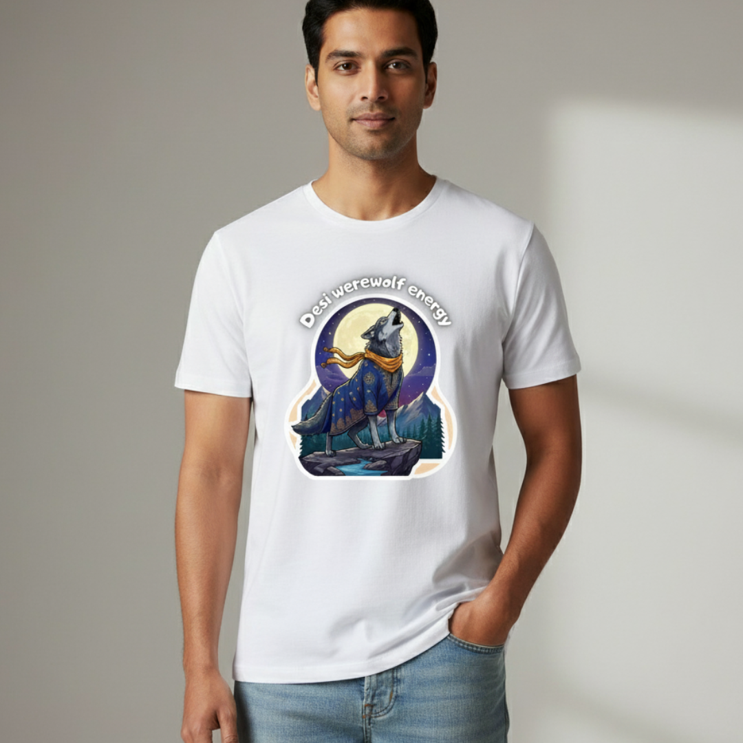 Desi Werewolf Energy T-Shirt – Funny Indian Twist Halloween Tee