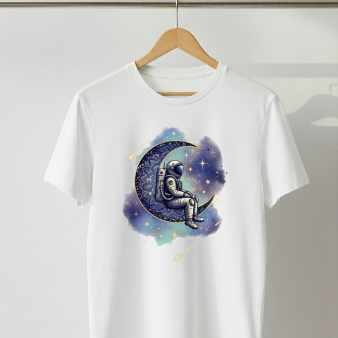Astronaut on Moon T-Shirt – Cosmic Drifter Graphic Tee